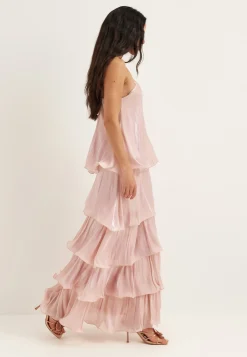 Shimmer Flounce Maxi Skirt