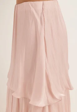 Shimmer Flounce Maxi Skirt