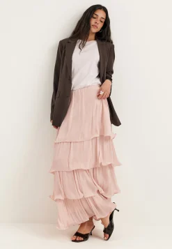 Shimmer Flounce Maxi Skirt