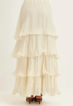 Shimmer Flounce Maxi Skirt