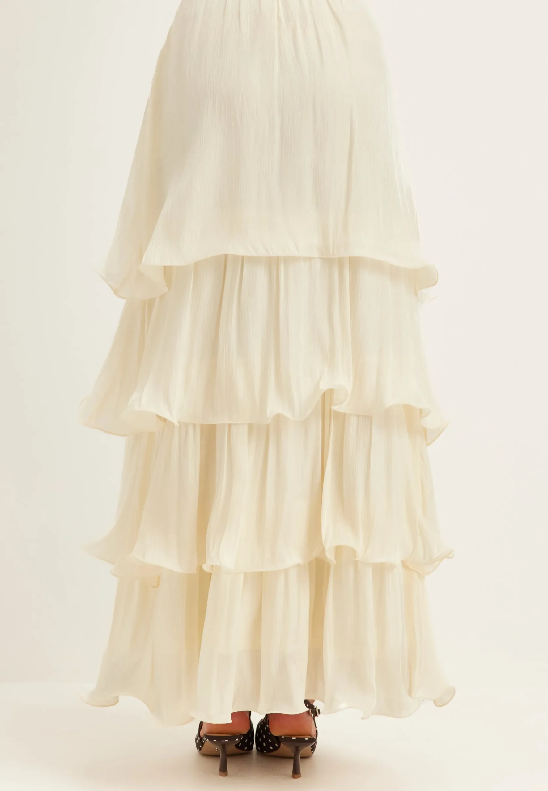 Shimmer Flounce Maxi Skirt