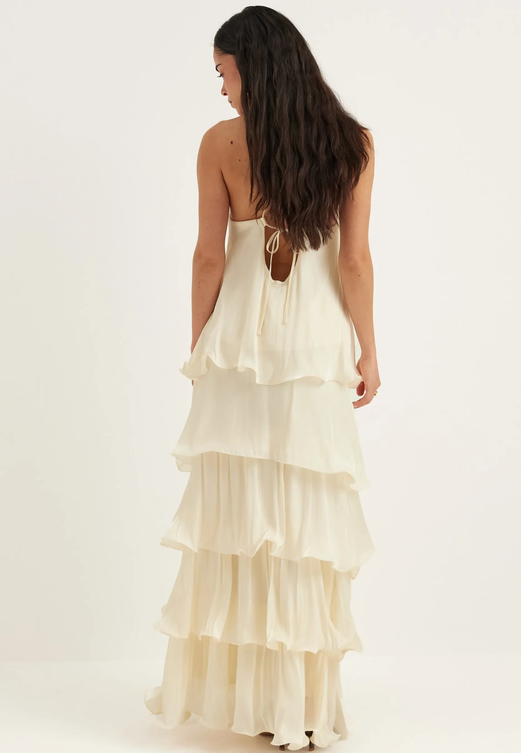 Shimmer Flounce Maxi Skirt