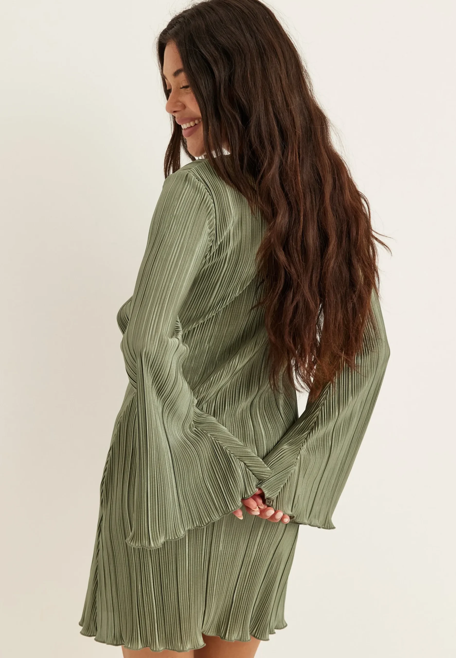 Short Pleated Frill Dress