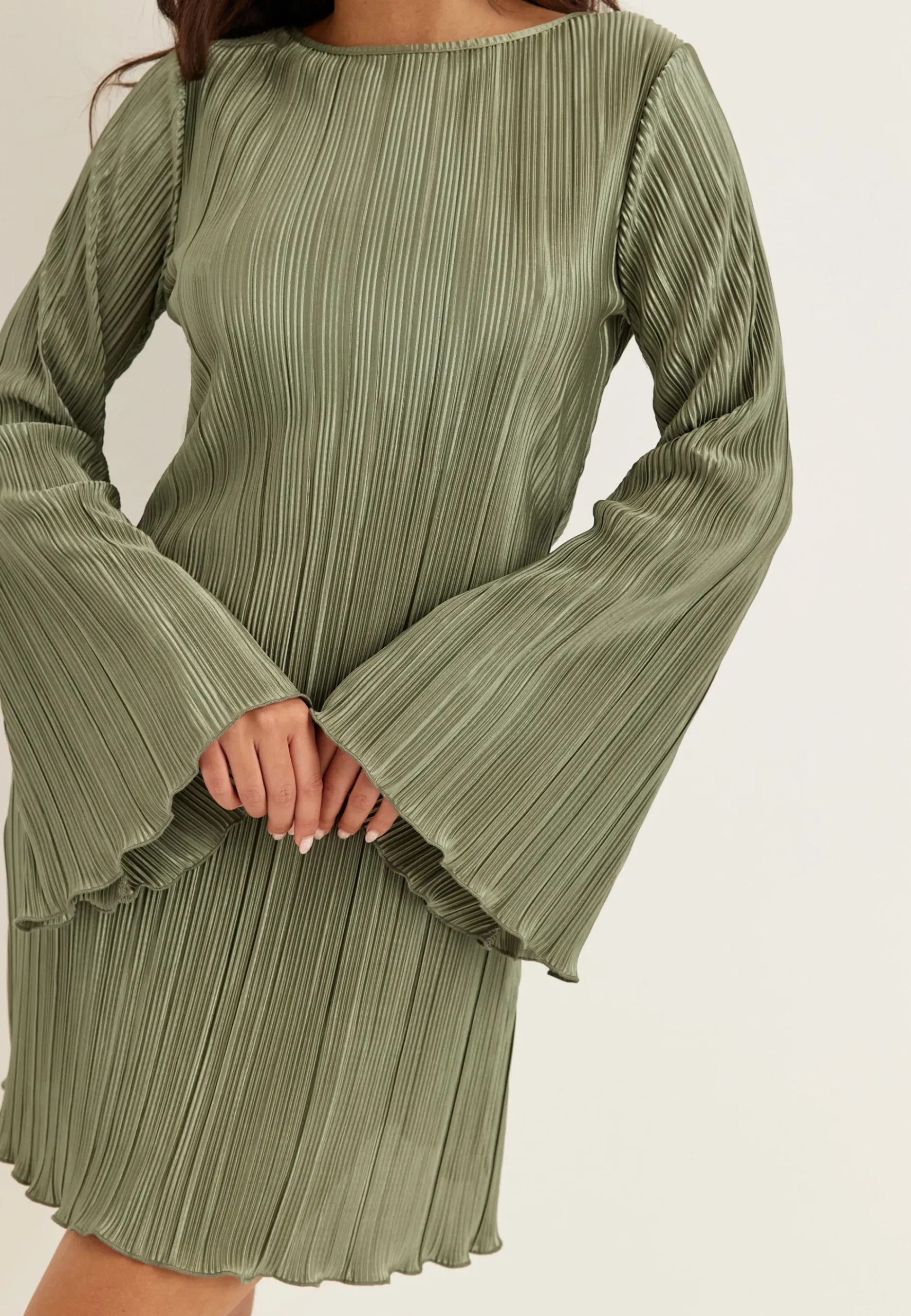 Short Pleated Frill Dress