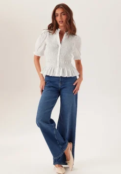 Short Sleeve Cotton Smock Blouse