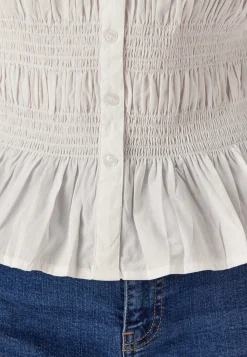 Short Sleeve Cotton Smock Blouse