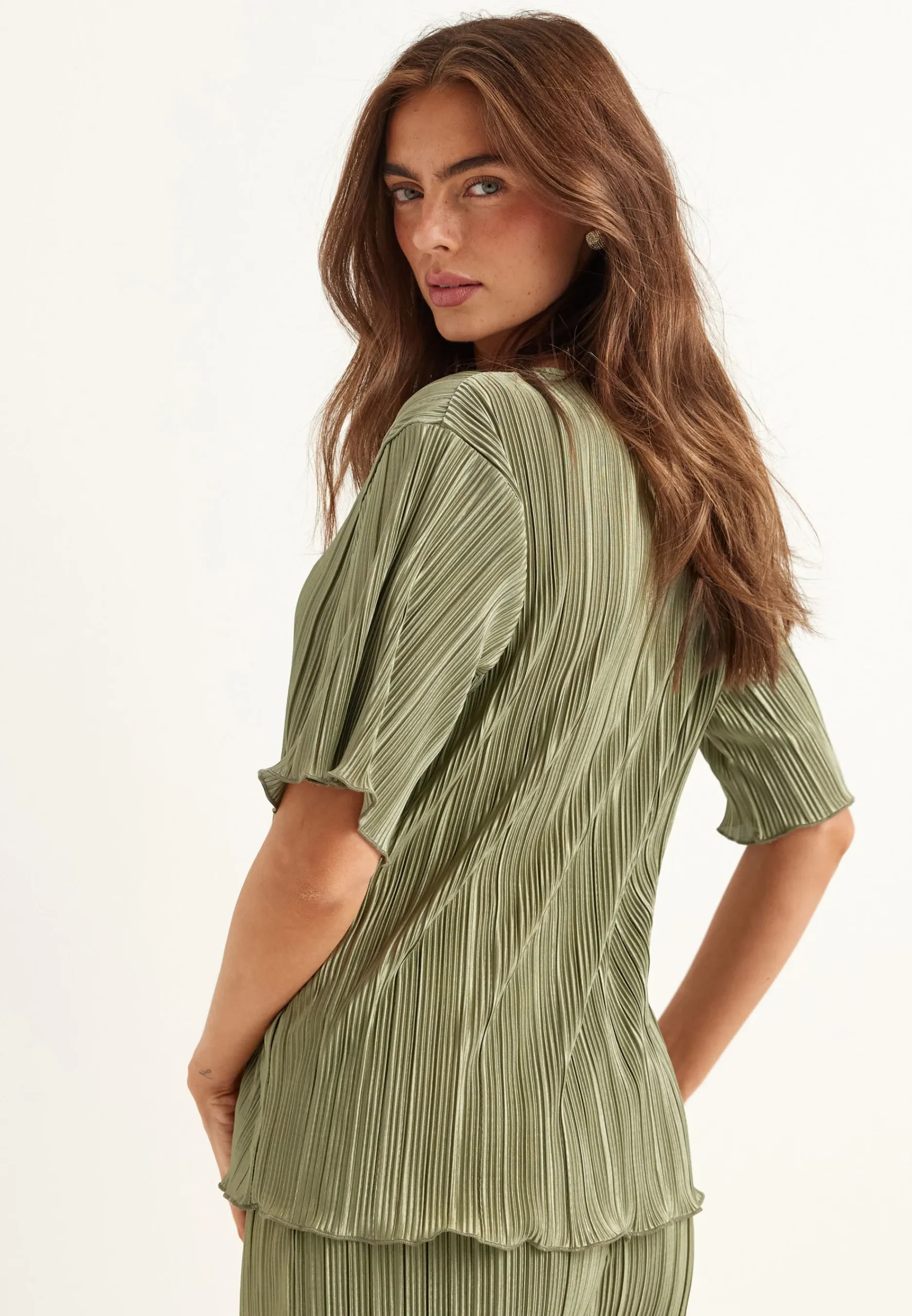Short Sleeve Pleated Top