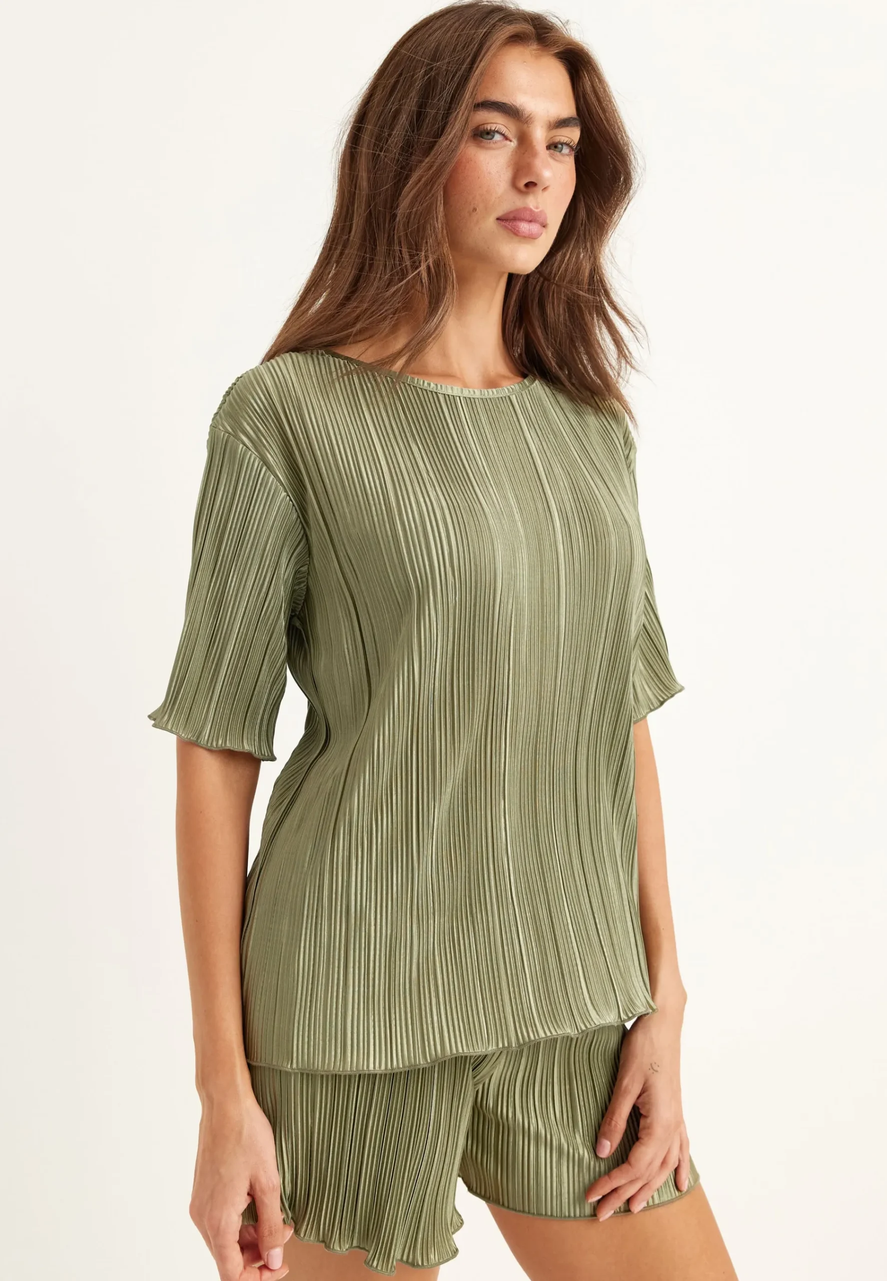 Short Sleeve Pleated Top