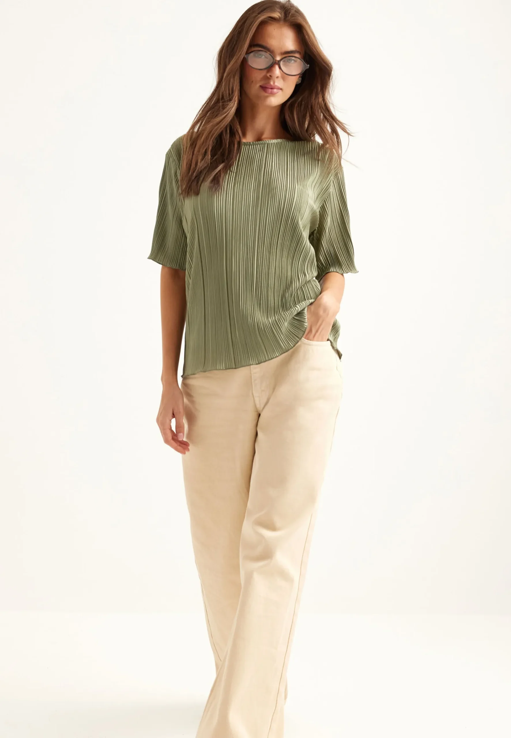 Short Sleeve Pleated Top
