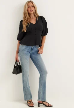 Short Sleeve Puff Blouse