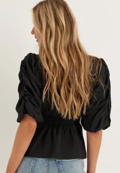 Short Sleeve Puff Blouse