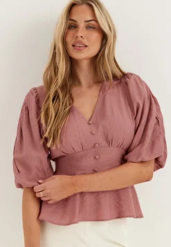 Short Sleeve Puff Blouse