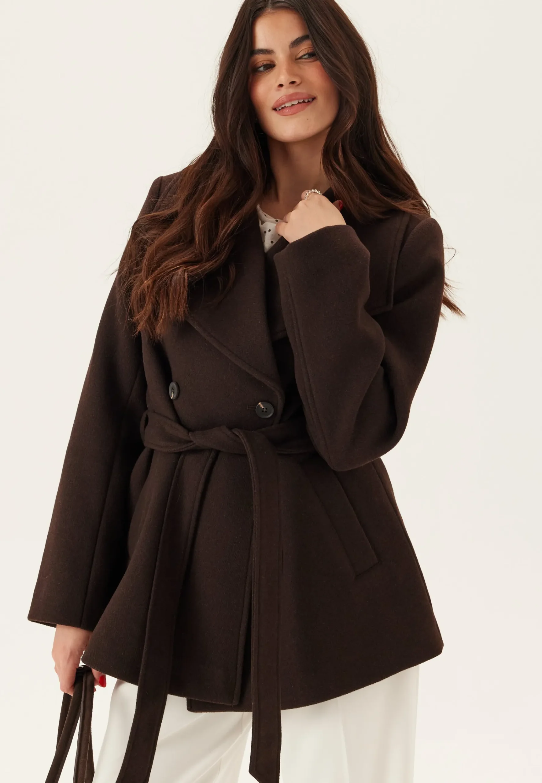 Short Wool Blend Coat