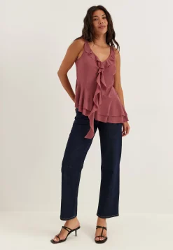 Sleeveless Flounce Top