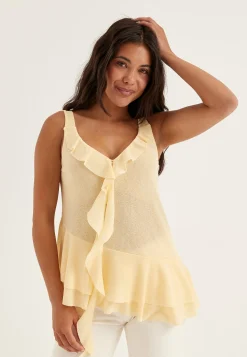 Sleeveless Flounce Top
