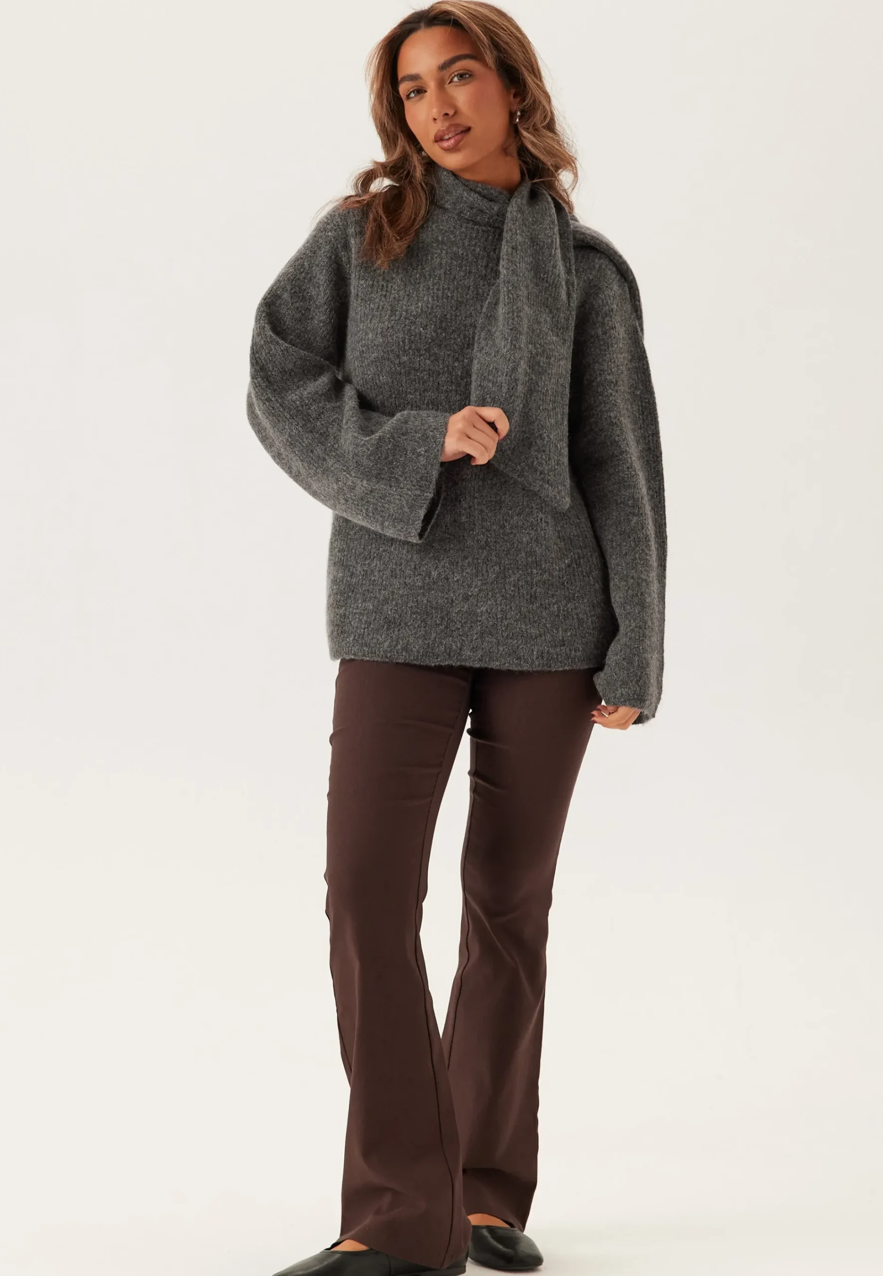 Slflulu Ls Bow Knit