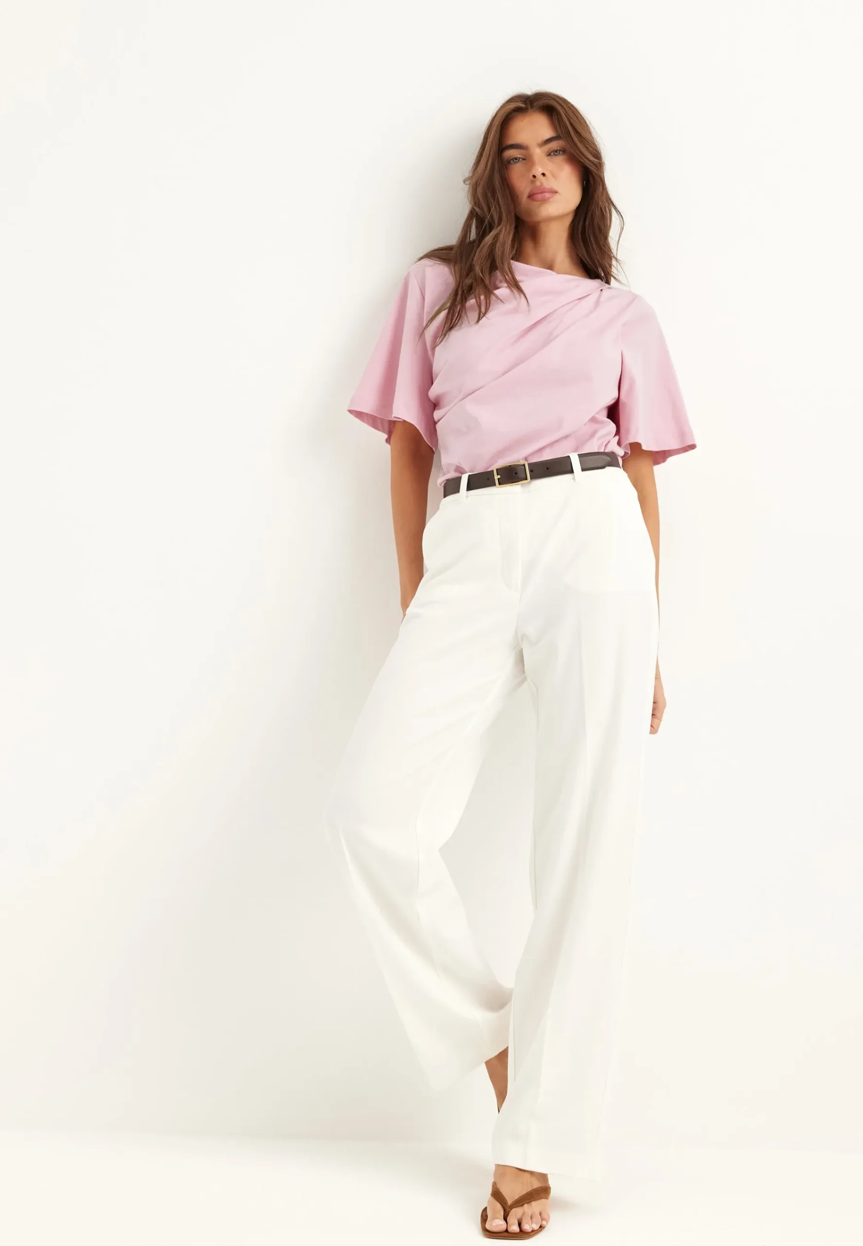 Slfoline Light Ss Draped Neck