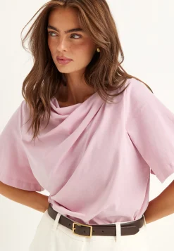 Slfoline Light Ss Draped Neck