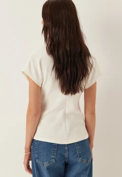 Slftenny Ss V-neck Gathered Top