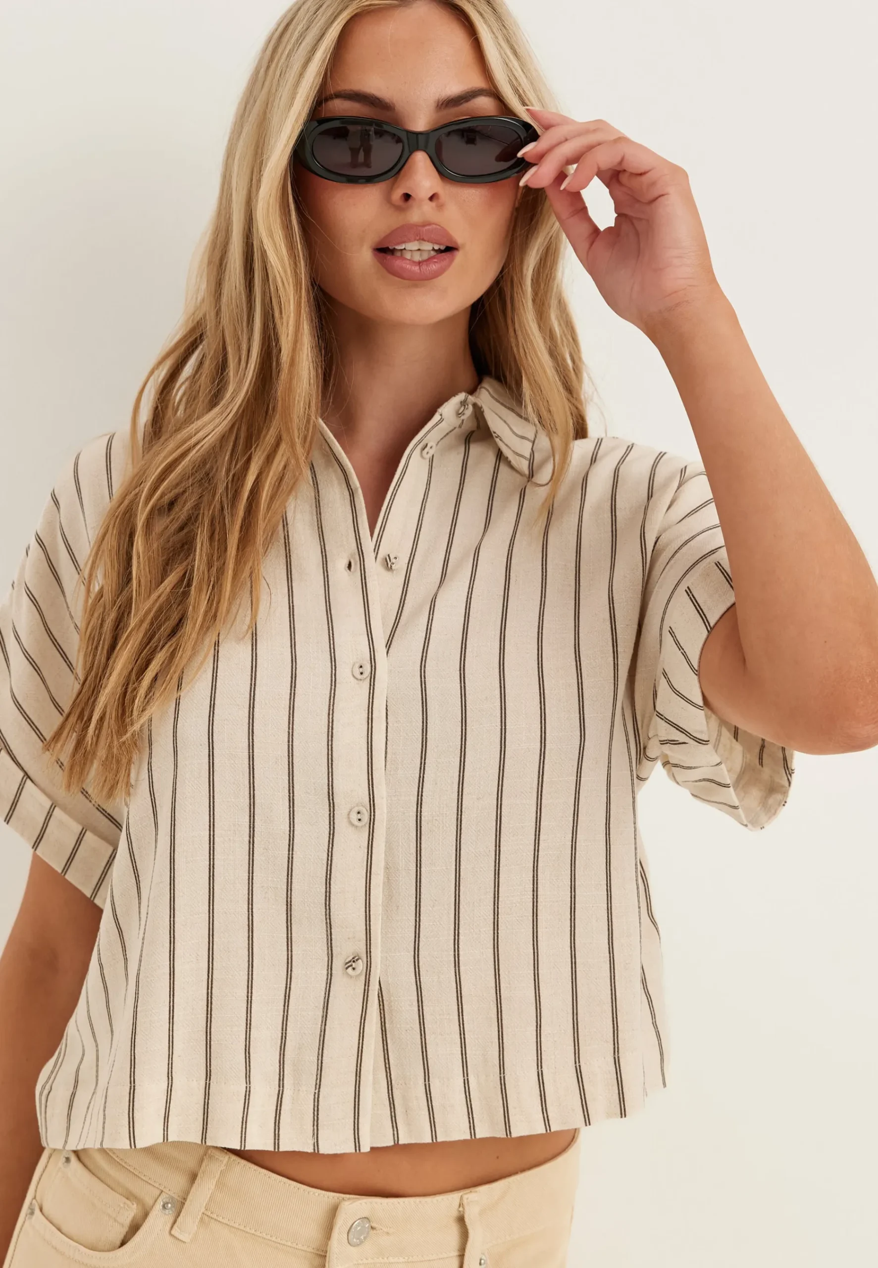 Slfviva Ss Striped Cropped Sunshirt