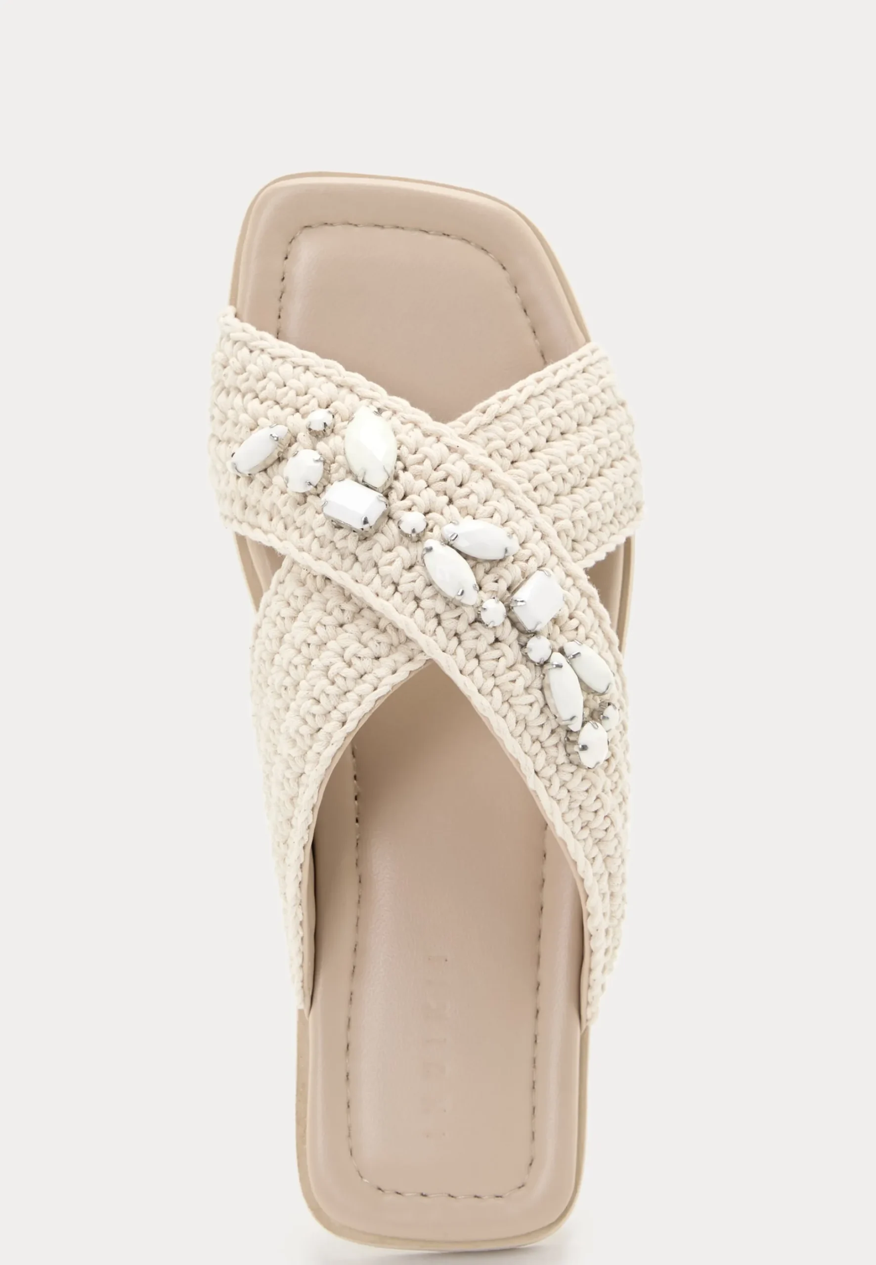 Slipper Woven Crossed Stones