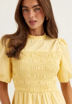 Smock Short Sleeve Cotton Dress