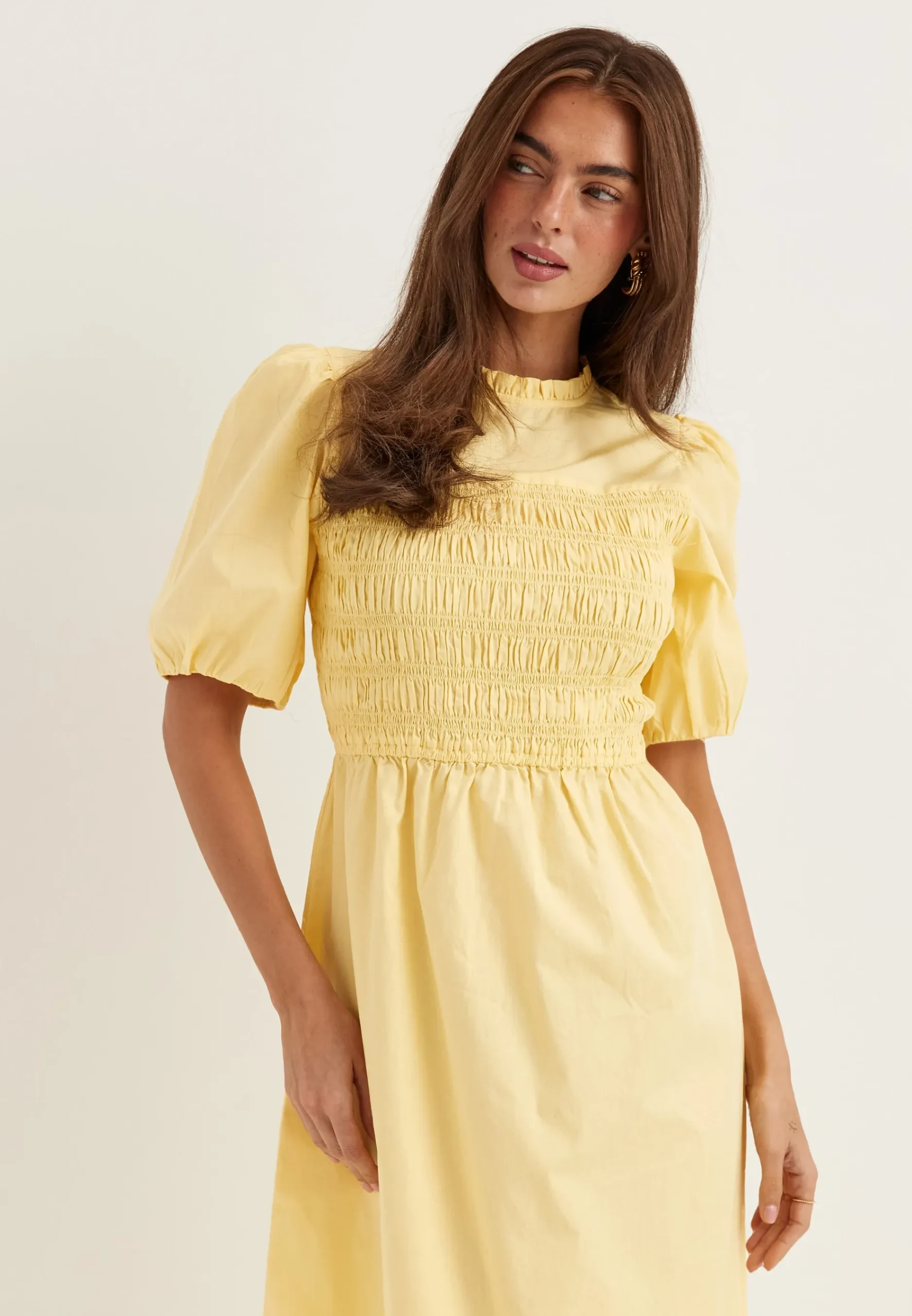 Smock Short Sleeve Cotton Dress