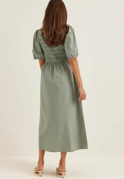 Smock Short Sleeve Cotton Dress