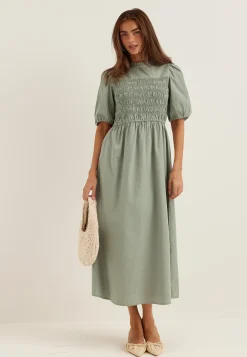 Smock Short Sleeve Cotton Dress