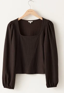 Square Neck Balloon Sleeve Top