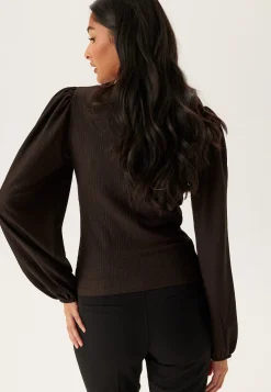 Square Neck Balloon Sleeve Top