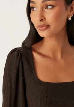 Square Neck Balloon Sleeve Top