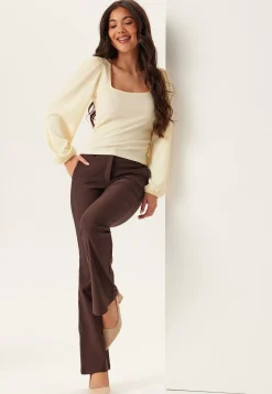 Square Neck Balloon Sleeve Top
