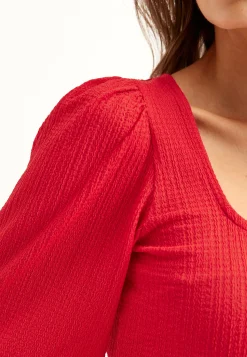 Square Neck Balloon Sleeve Top