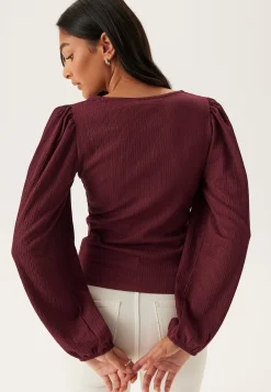 Square Neck Balloon Sleeve Top