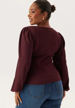 Square Neck Balloon Sleeve Top