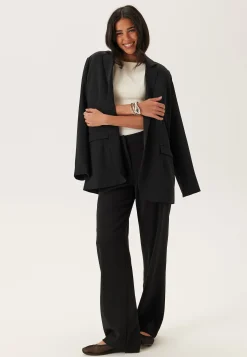 Straight High Waist Suit Trousers