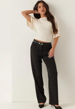 Straight High Waist Suit Trousers