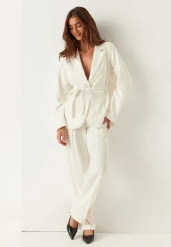 Straight High Waist Suit Trousers