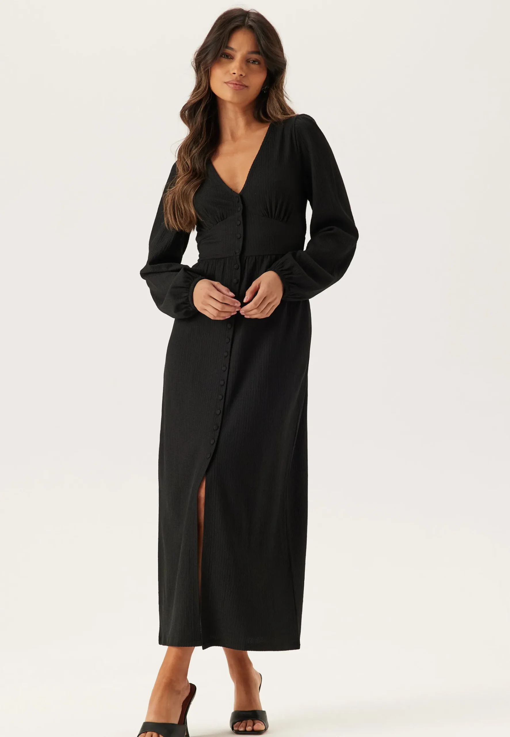 Structure Button Midi Dress