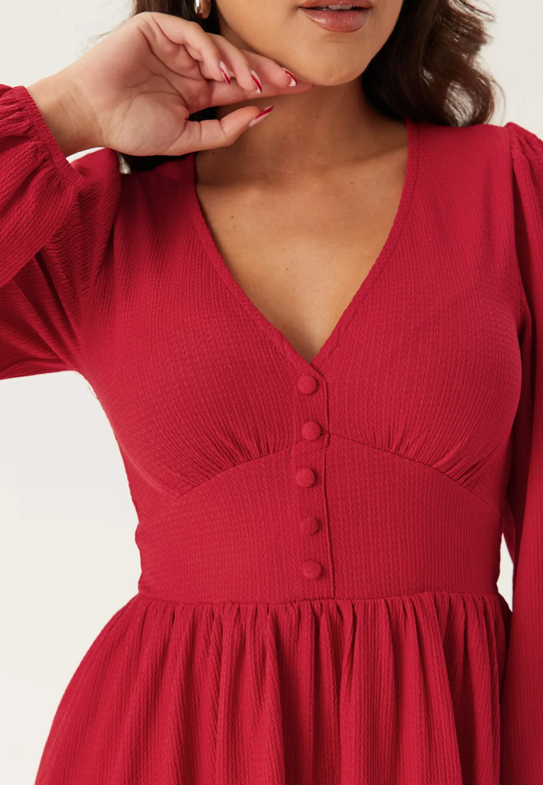 Structure Button Mini Dress