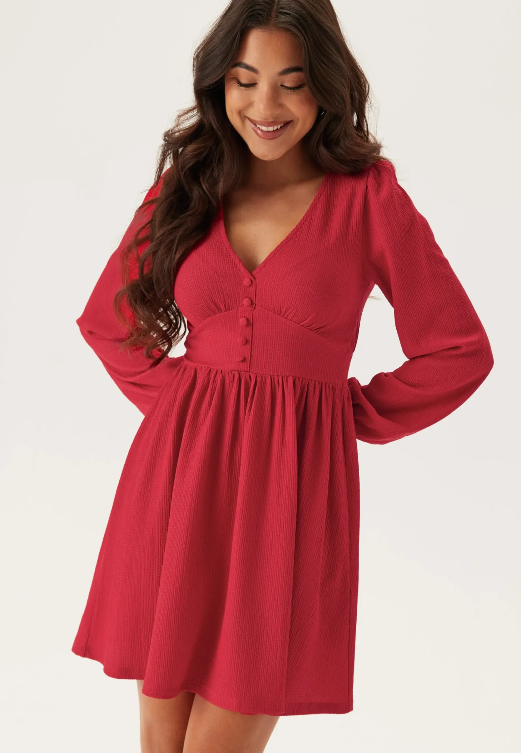 Structure Button Mini Dress