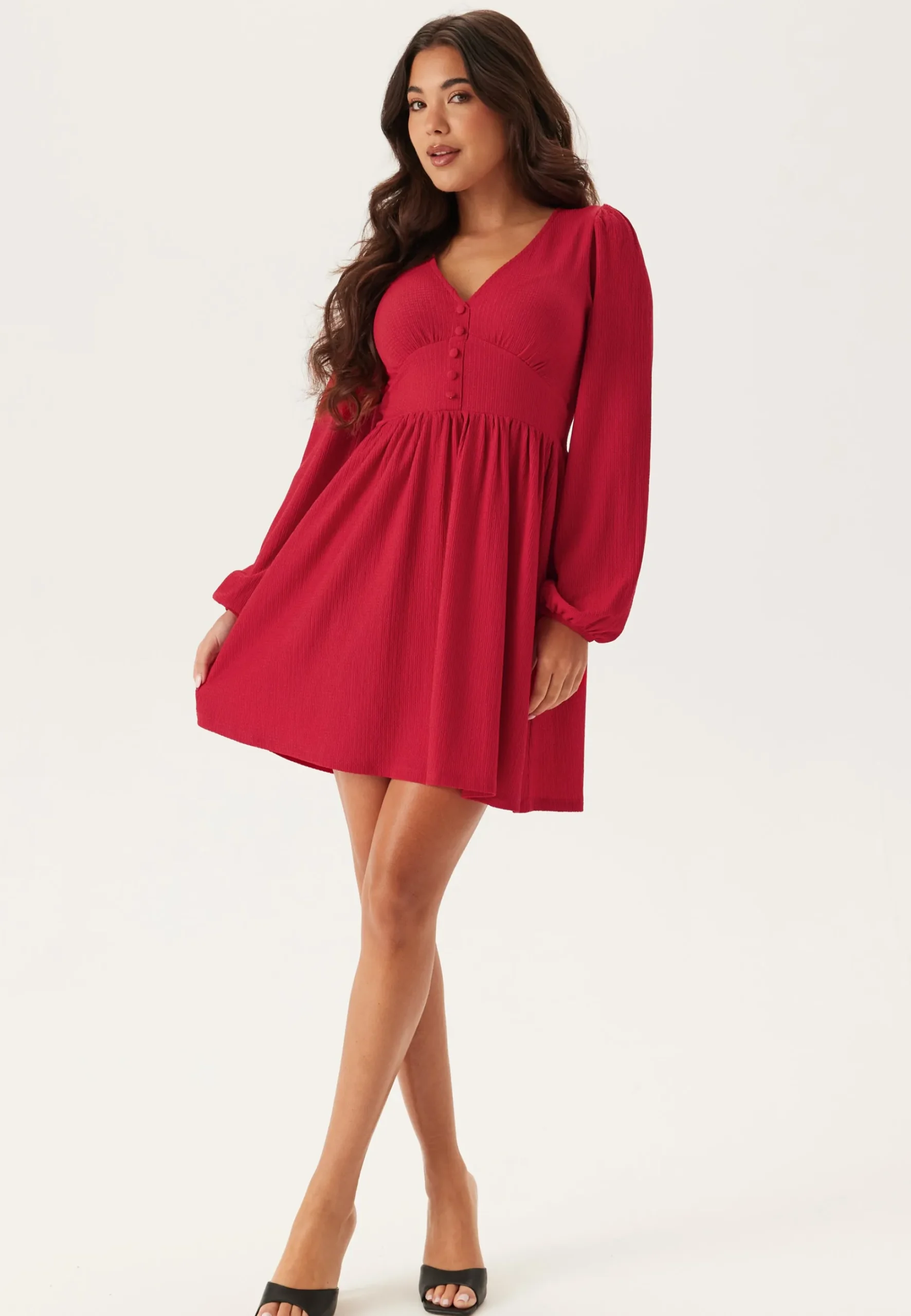 Structure Button Mini Dress