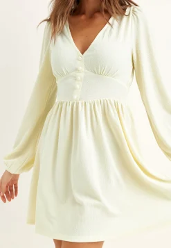 Structure Button Mini Dress