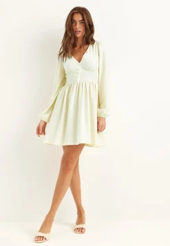 Structure Button Mini Dress