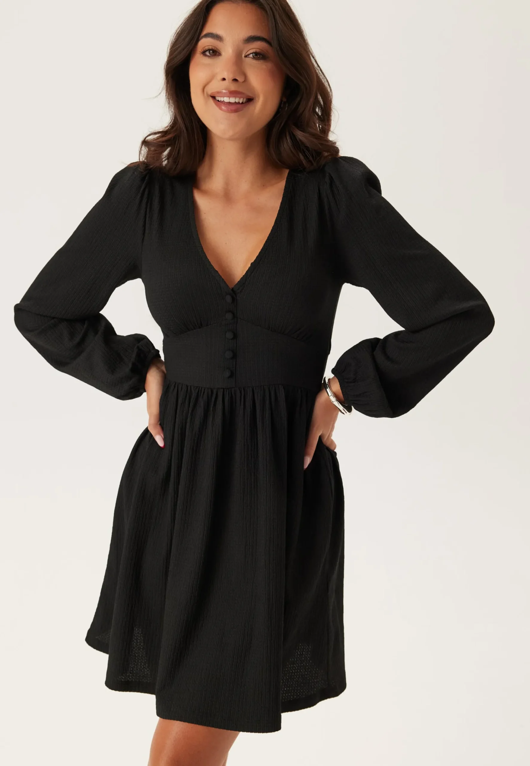 Structure Button Mini Dress