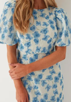 Structured Puff Sleeve Ankle Dress