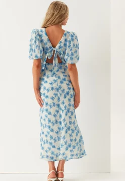 Structured Puff Sleeve Ankle Dress