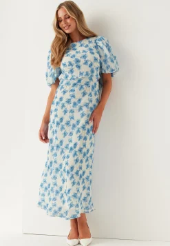 Structured Puff Sleeve Ankle Dress