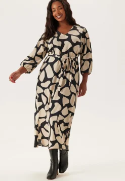 Structured Puff Sleeve Midi Dress